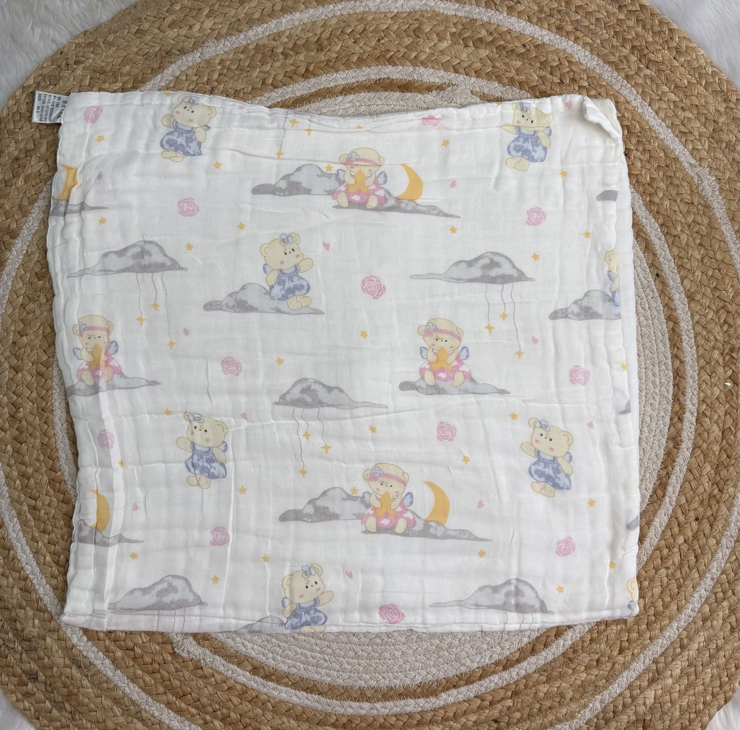 Muslin 6 Layer Bath Towel- Dreamy Teddy Moon