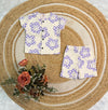 Button Shorts Set - Lavender Smiley