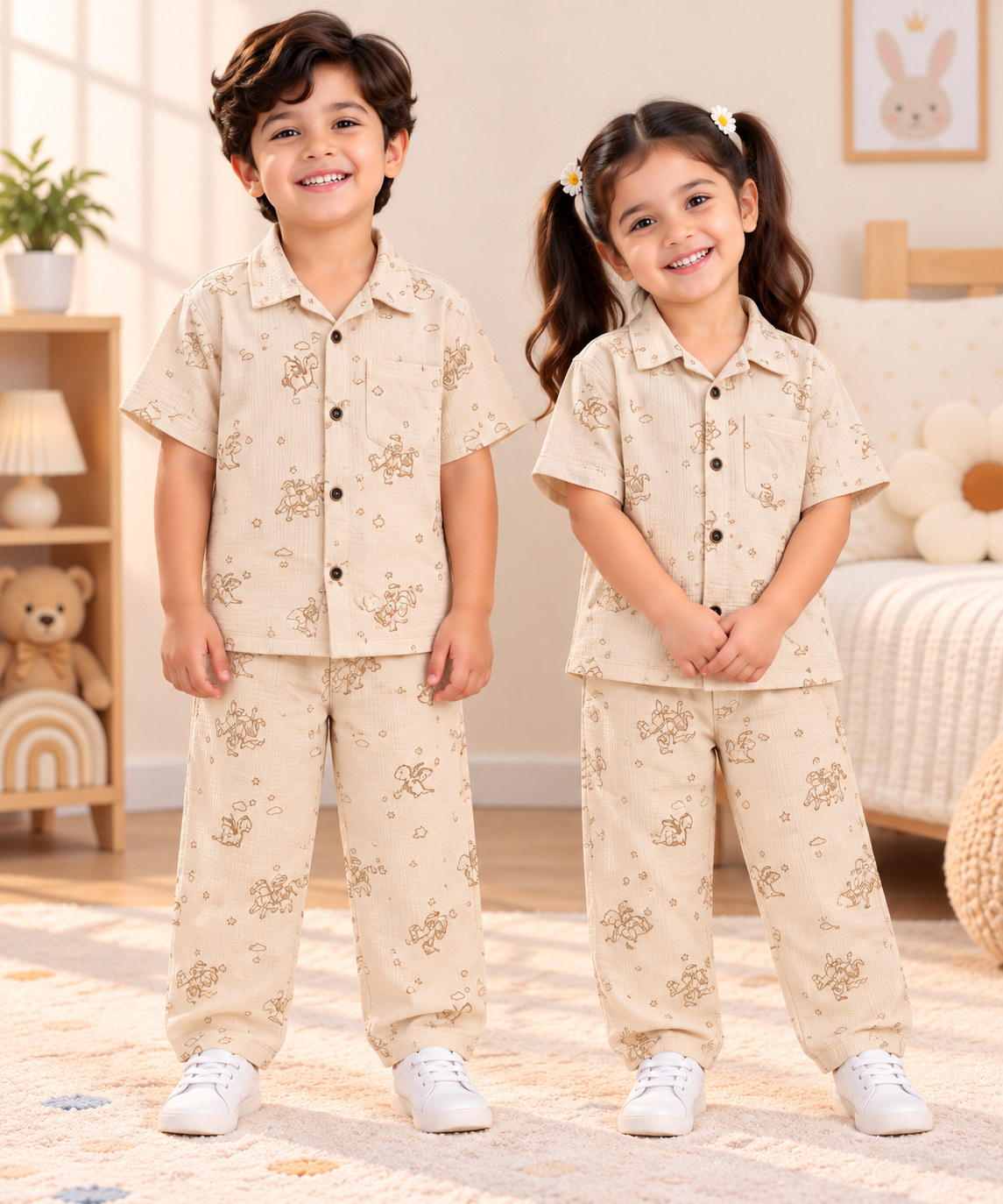 Premium 2-Layer Muslin Shirt & Pant Set - Buy 3 for 1299₹