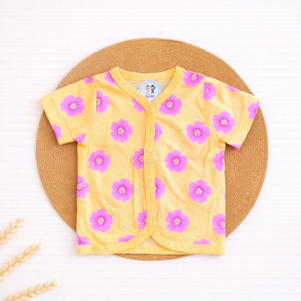 T-shirt - Yellow Pink Flower