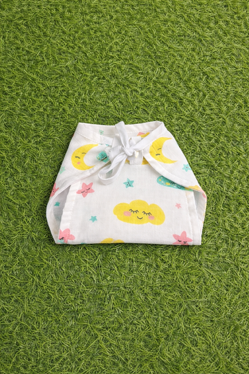 Muslin 6 layer Nappy- Cloud Moon