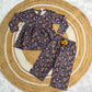 Frock with Pant Set for Kids - Dark Blue Flower