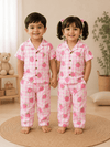 Half Sleeve Kids Night Suit Pure Cotton - Strawberry