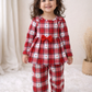 Frock with Pant Set for Kids - Red with White Checked