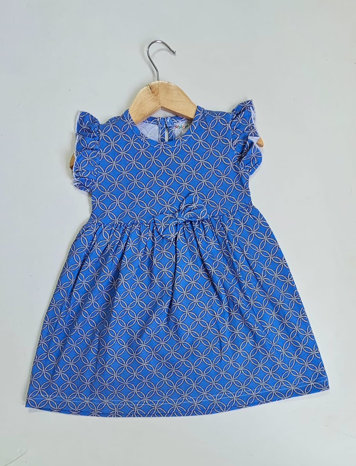 Frill Sleeve Frock - Blue