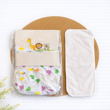 Cloth Diaper Adjustable & Reusable with Pad - Heart