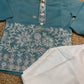 Premium Silk Embroidery Kurta Set - Teal Blue