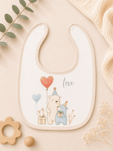 Muslin Bib - Bear Love