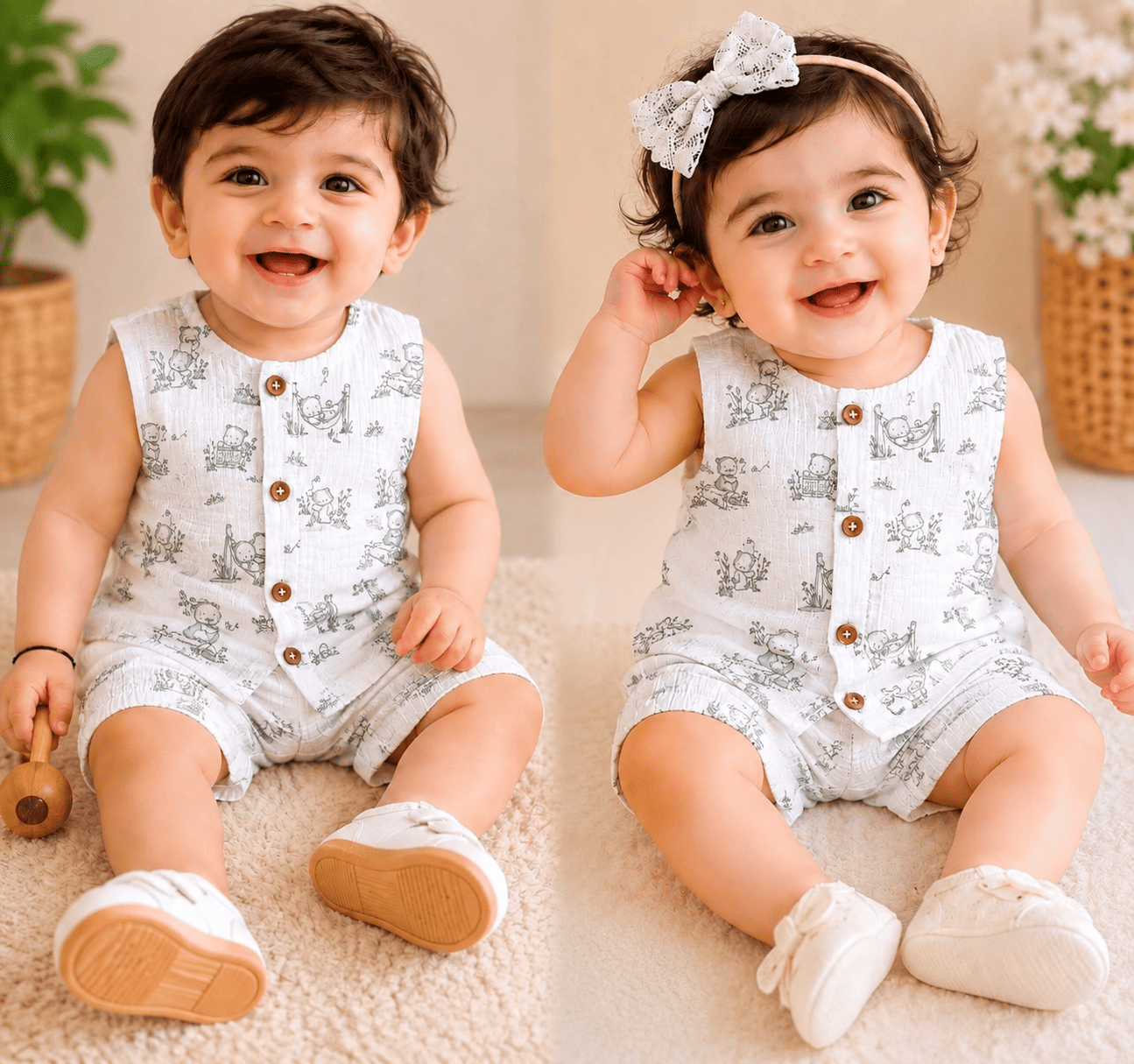 Premium Muslin Double Cloth Sleeveless Sets