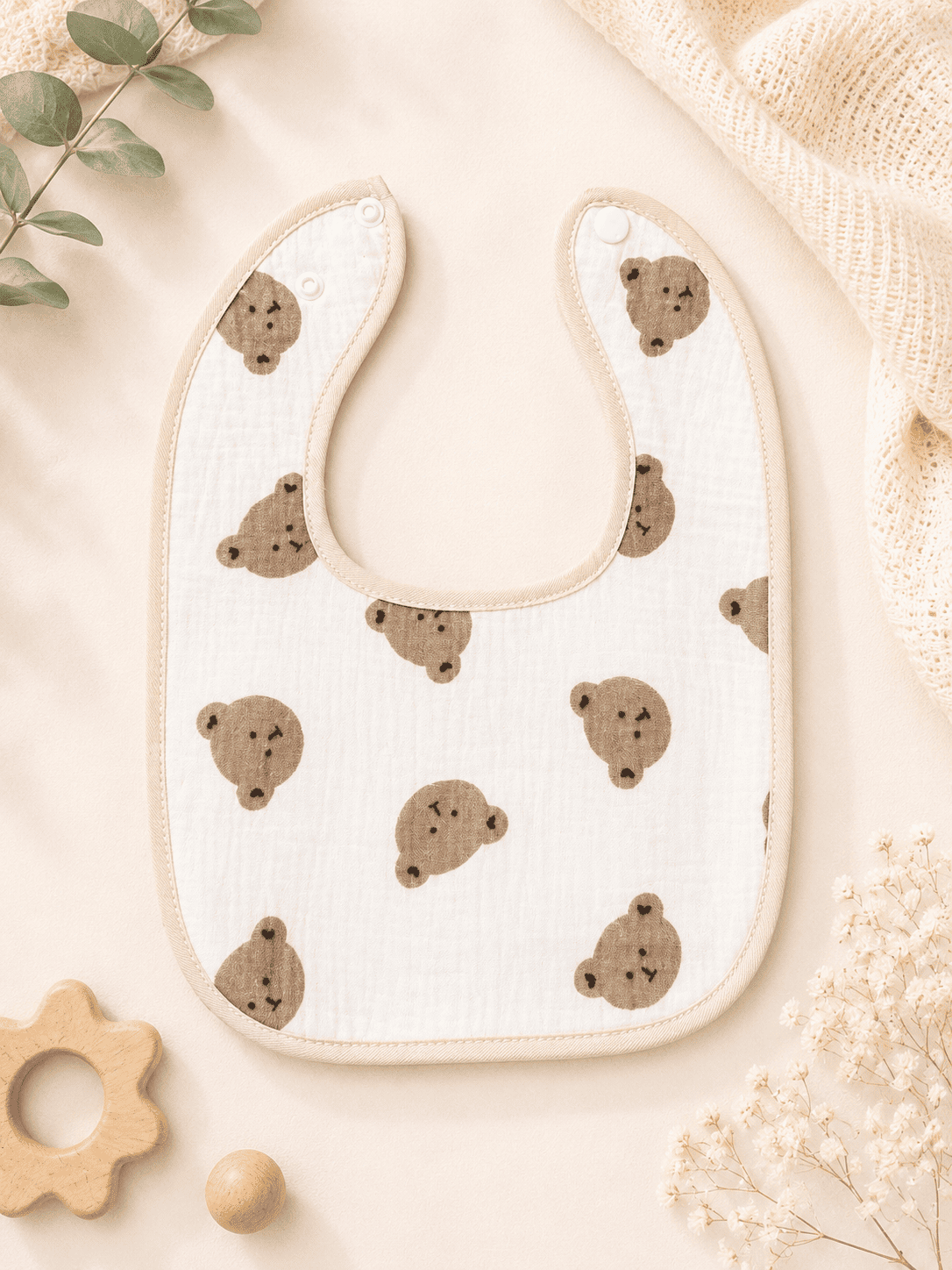 Muslin Bib - Teddy Bear