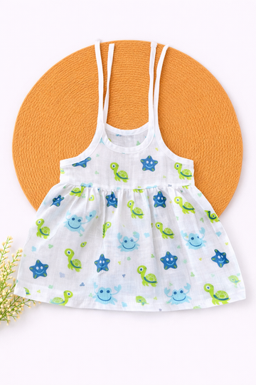 Muslin Knot Frock- Crab Star