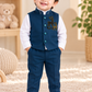 Premium 3-Piece Boys Coat Suit Set - Blue