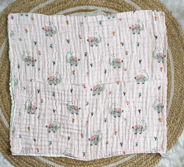 Muslin 6 Layer Bath Towel-  Baby Elephant