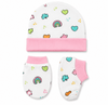 Cap, Mitten & Bootie Set - Doddle Pink