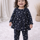 Frock with Legging Co-ord Set Infant - Black Leaf