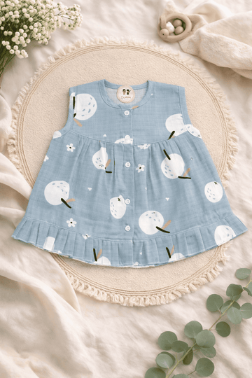 Premium Muslin Frock with Front Button