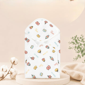 Muslin 2 layer Hooded Towel- Ice Cream