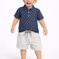 Boys Chinese Collar T-Shirt & Trouser Set