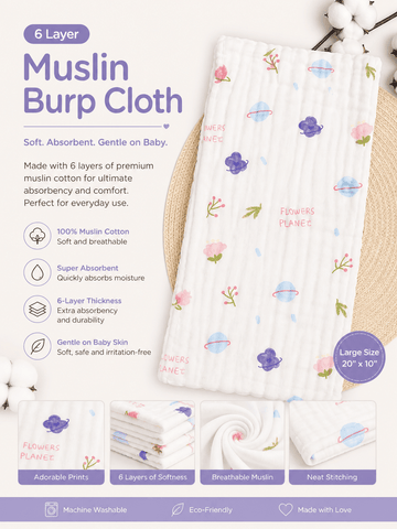 6 Layer Muslin Burp Cloth