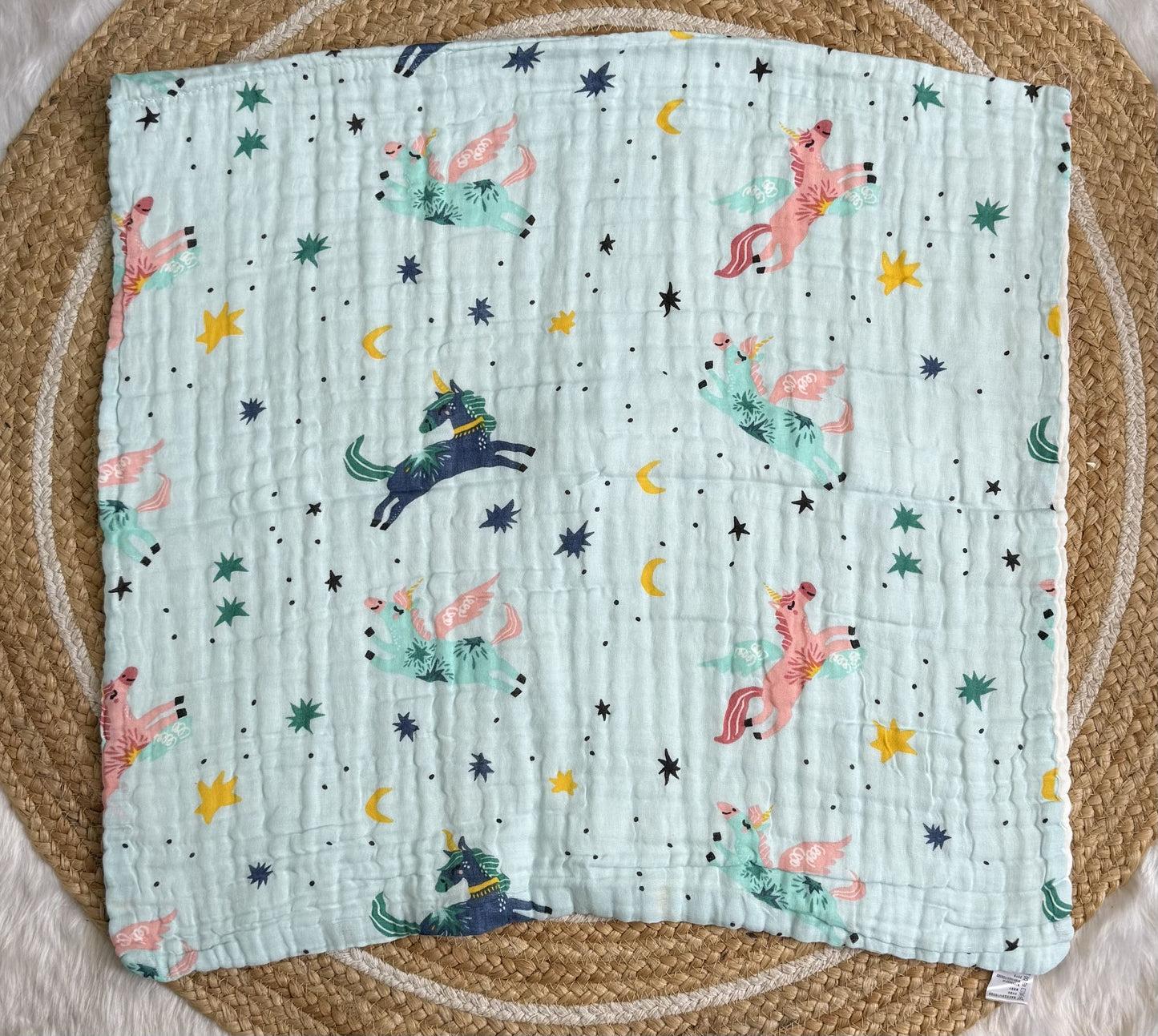 Muslin 6 Layer Bath Towel- Unicorn