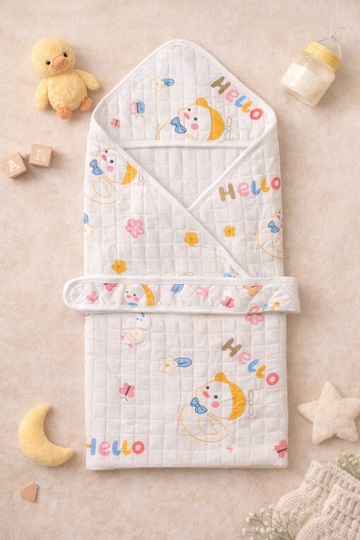 4-Layer Muslin Hooded Towel - Hello Duck