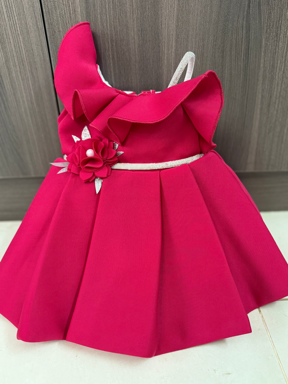Premium Scuba Frock with Flair - Pink (Baby)