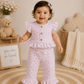 Peplum Top with Pant Set - Blush Blossom
