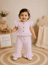 Peplum Top with Pant Set - Blush Blossom