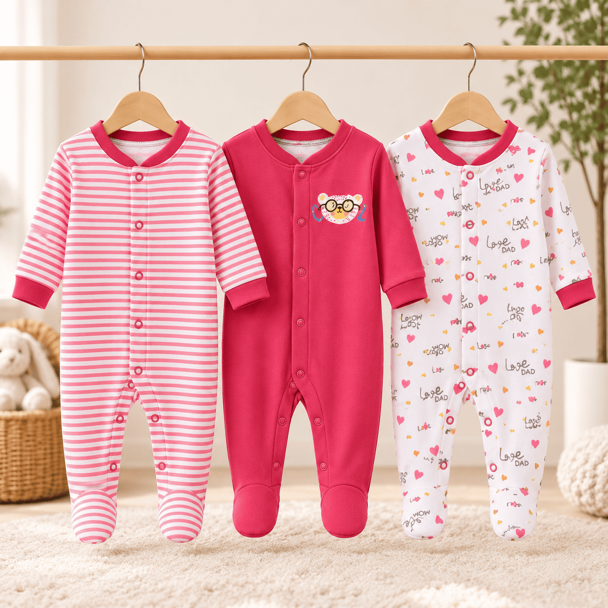 3 Piece Romper Set Soft Cotton