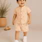 Premium Muslin Co-Ord Set for Boys - light orange
