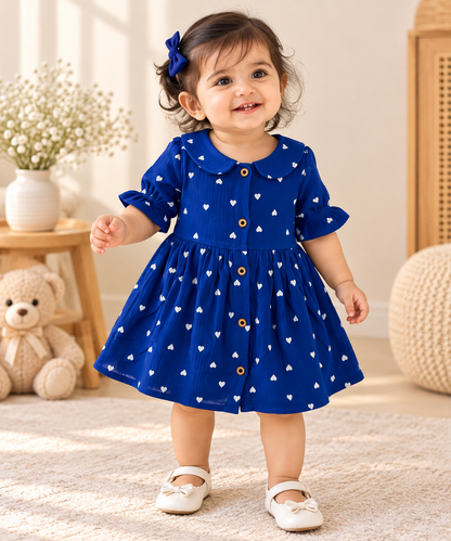 Muslin Frock with Front Buttons - Buy 3 for 999₹