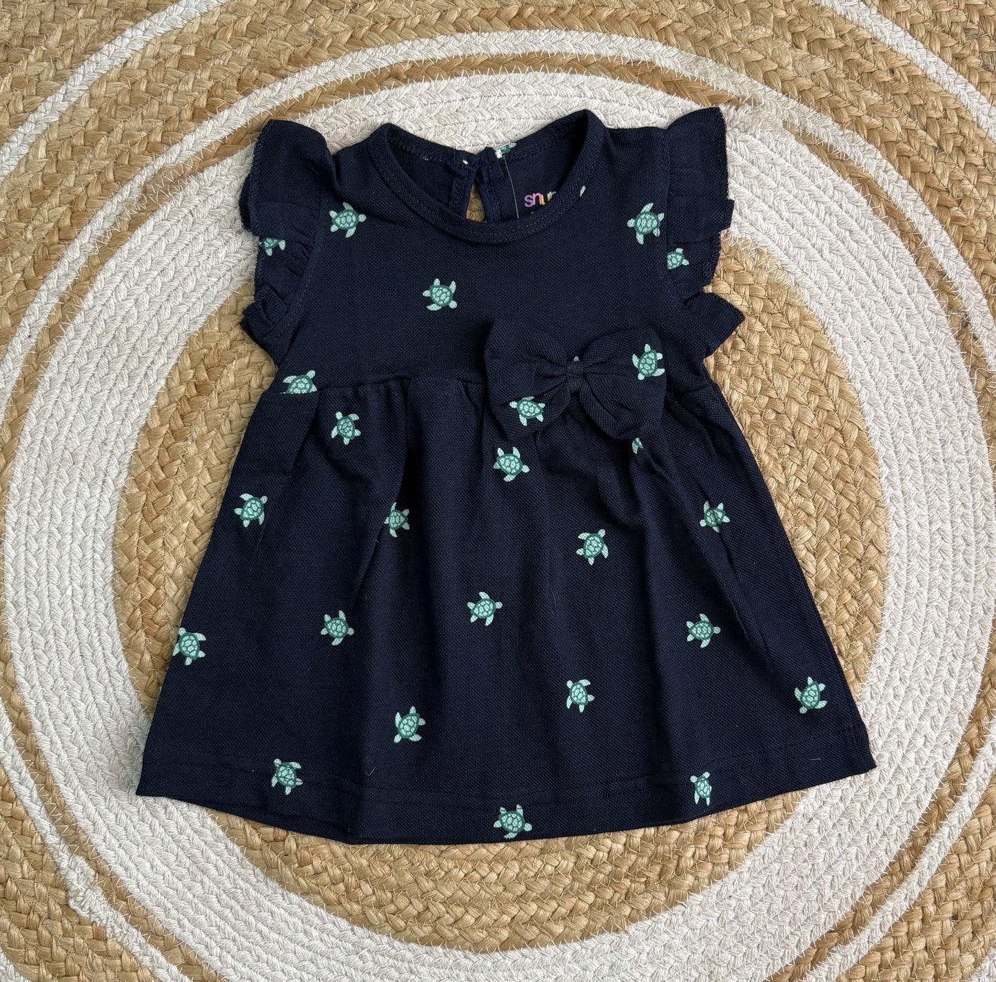 Frill Sleeve Frock - Navy Blue