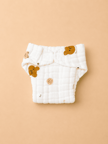 Crinkled Muslin Velcro Nappy