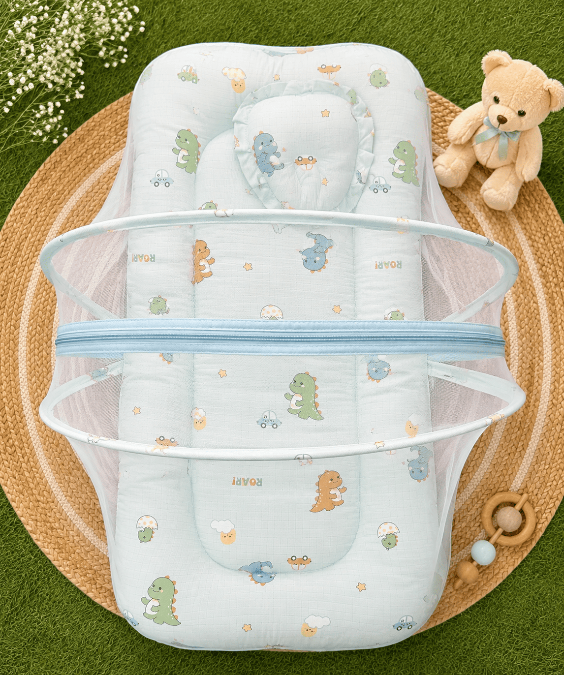 Premium Muslin Carry Bed + Net Bed Combo