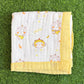Muslin Receiving Blanket - Yellow Border with Music Theme 100*100 cm