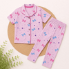 Half Sleeve Kids Night Suit - Pink Bow