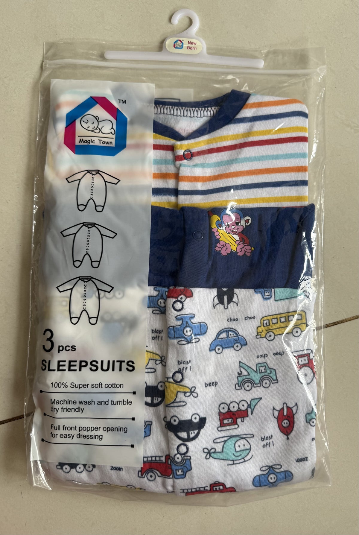 3 Piece Romper Set Soft Cotton