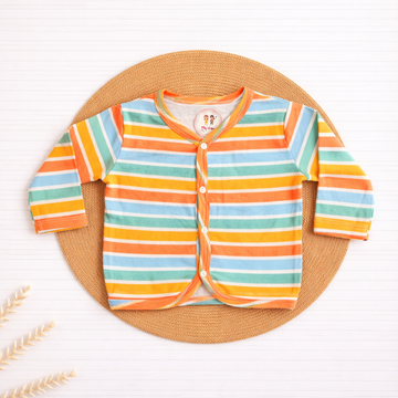 T-shirt - Orange Green Stripes