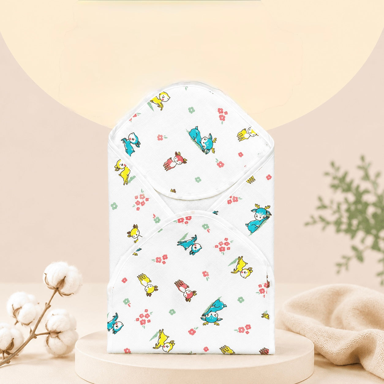 Muslin 2 layer Hooded Towel- Deer