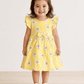 Frill Sleeve Frock - Yellow flower
