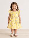 Frill Sleeve Frock - Yellow flower