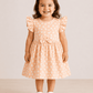 Frill Sleeve Frock - Orange Flower