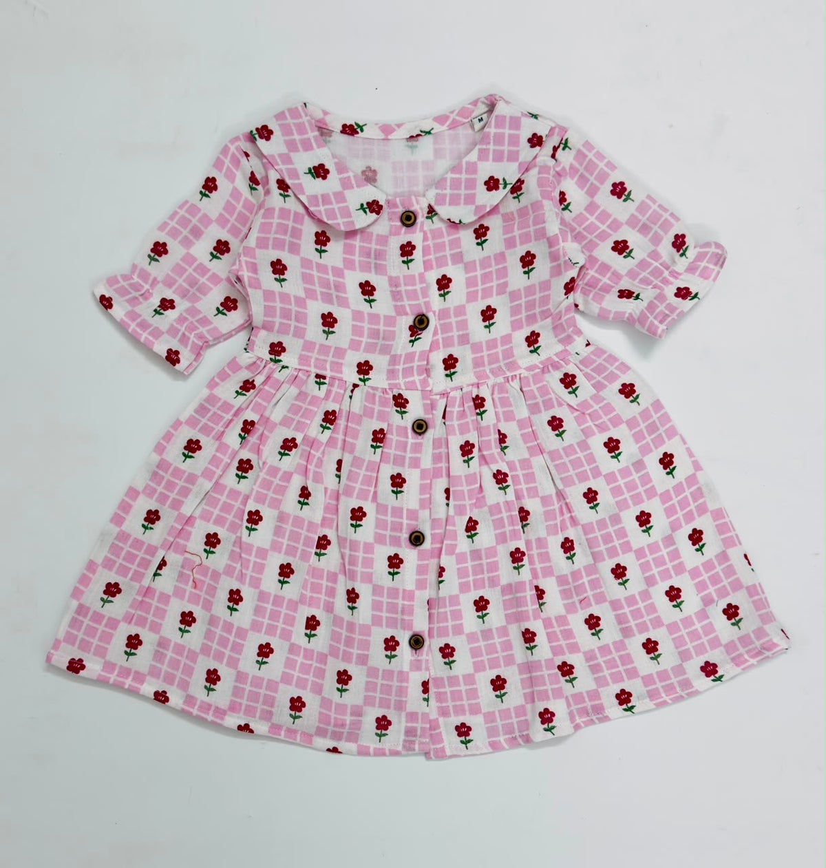 Muslin Frock with Front Buttons - Buy 3 for 999₹