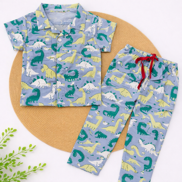 Half Sleeve Kids Night Suit - Dinosaur