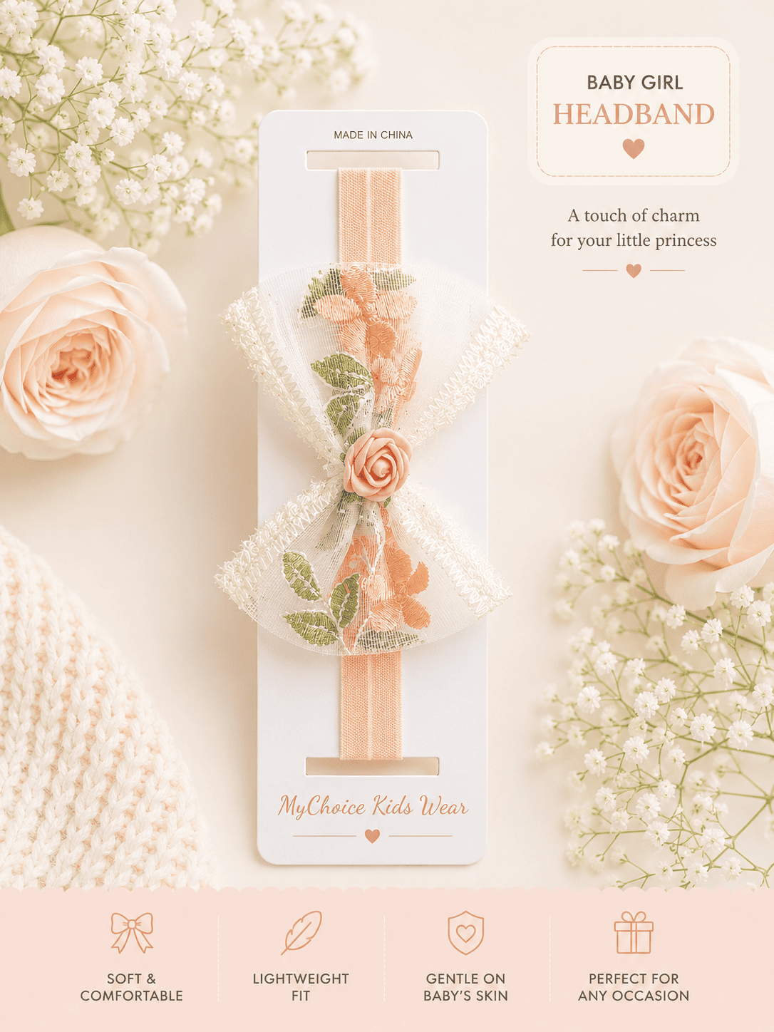 Baby Headband -  Orange