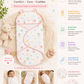 Velcro Swaddle - Pink Border