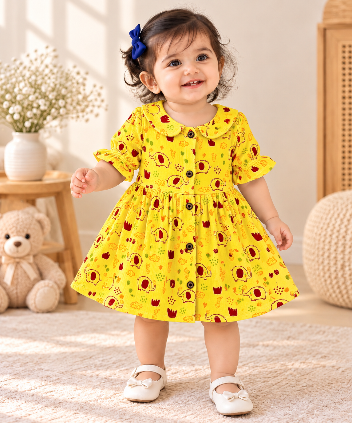 Muslin Frock with Front Buttons - Buy 3 for 999₹