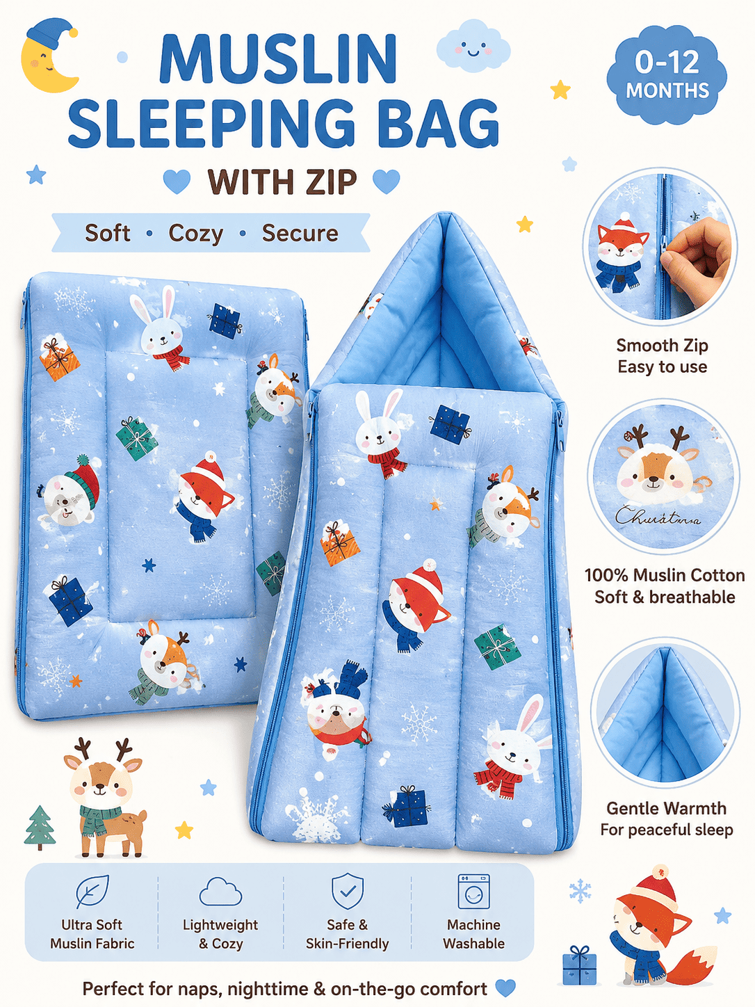 Muslin Carry Nest With Zip