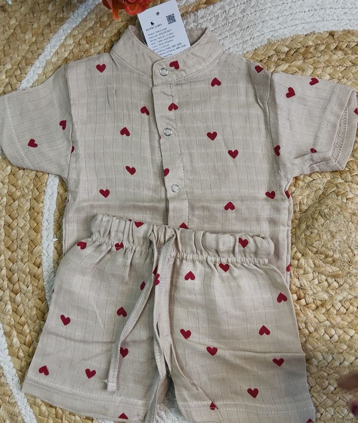 Premium Muslin Co-Ord Set - Sandal Heart