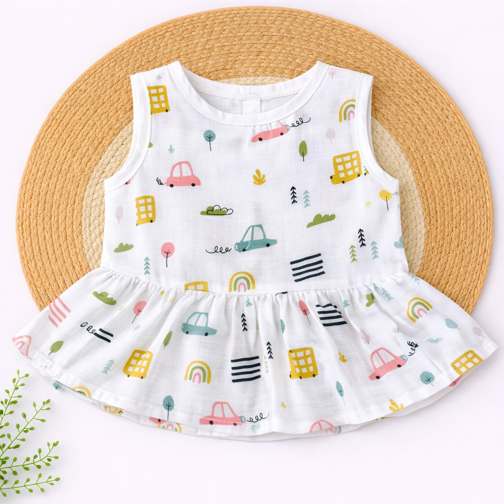 Muslin Frock Frill - Car